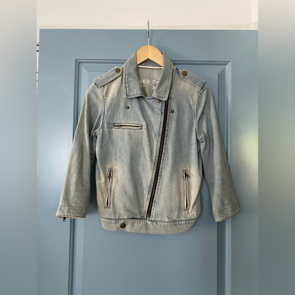 Vintage Gap moto style denim jacket XS motorcycle jean jacket